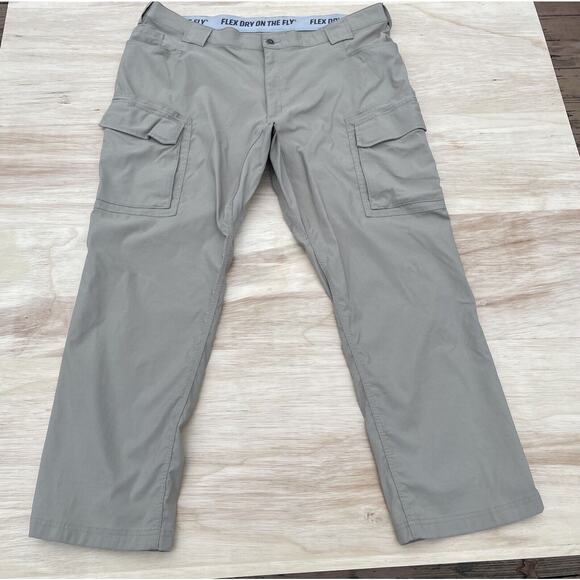 DULUTH Trading Mens Pants Stretch Nylon Cargo Flex Dry On The Fly Tan Size 44x32 - Picture 1 of 7